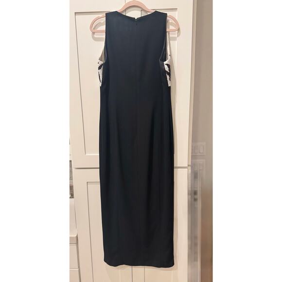 Daymore Couture Gown Sz 14 2-pc Blazer Sheath Black & White Sequins MOB Formal - Picture 7 of 16